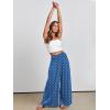 imageANRABESS Women Palazzo Pants Summer Boho Bagyy Wide Leg High Smocked Waist Casual Loose Lounge Pant with PocketFloral Blue