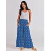 imageANRABESS Women Palazzo Pants Summer Boho Bagyy Wide Leg High Smocked Waist Casual Loose Lounge Pant with PocketFloral Blue