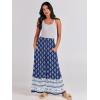 imageANRABESS Women Palazzo Pants Summer Boho Bagyy Wide Leg High Smocked Waist Casual Loose Lounge Pant with PocketFloral Blue Diamond