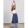 imageANRABESS Women Palazzo Pants Summer Boho Bagyy Wide Leg High Smocked Waist Casual Loose Lounge Pant with PocketFloral Blue Diamond