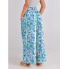 imageANRABESS Women Palazzo Pants Summer Boho Bagyy Wide Leg High Smocked Waist Casual Loose Lounge Pant with PocketFloral Lake Blue