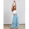 imageANRABESS Women Palazzo Pants Summer Boho Bagyy Wide Leg High Smocked Waist Casual Loose Lounge Pant with PocketFloral Lake Blue