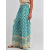 imageANRABESS Women Palazzo Pants Summer Boho Bagyy Wide Leg High Smocked Waist Casual Loose Lounge Pant with PocketFloral Teal Spades