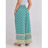 imageANRABESS Women Palazzo Pants Summer Boho Bagyy Wide Leg High Smocked Waist Casual Loose Lounge Pant with PocketFloral Teal Spades