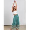 imageANRABESS Women Palazzo Pants Summer Boho Bagyy Wide Leg High Smocked Waist Casual Loose Lounge Pant with PocketFloral Teal Spades