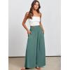 imageANRABESS Women Palazzo Pants Summer Boho Bagyy Wide Leg High Smocked Waist Casual Loose Lounge Pant with PocketGrass