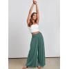 imageANRABESS Women Palazzo Pants Summer Boho Bagyy Wide Leg High Smocked Waist Casual Loose Lounge Pant with PocketGrass