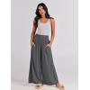imageANRABESS Women Palazzo Pants Summer Boho Bagyy Wide Leg High Smocked Waist Casual Loose Lounge Pant with PocketGrey