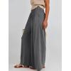imageANRABESS Women Palazzo Pants Summer Boho Bagyy Wide Leg High Smocked Waist Casual Loose Lounge Pant with PocketGrey
