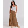 imageANRABESS Women Palazzo Pants Summer Boho Bagyy Wide Leg High Smocked Waist Casual Loose Lounge Pant with PocketKhaki