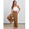 imageANRABESS Women Palazzo Pants Summer Boho Bagyy Wide Leg High Smocked Waist Casual Loose Lounge Pant with PocketKhaki