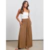 imageANRABESS Women Palazzo Pants Summer Boho Bagyy Wide Leg High Smocked Waist Casual Loose Lounge Pant with PocketKhaki