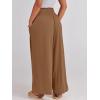 imageANRABESS Women Palazzo Pants Summer Boho Bagyy Wide Leg High Smocked Waist Casual Loose Lounge Pant with PocketKhaki