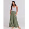 imageANRABESS Women Palazzo Pants Summer Boho Bagyy Wide Leg High Smocked Waist Casual Loose Lounge Pant with PocketOlive