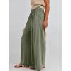 imageANRABESS Women Palazzo Pants Summer Boho Bagyy Wide Leg High Smocked Waist Casual Loose Lounge Pant with PocketOlive