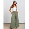 imageANRABESS Women Palazzo Pants Summer Boho Bagyy Wide Leg High Smocked Waist Casual Loose Lounge Pant with PocketOlive