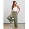imageANRABESS Women Palazzo Pants Summer Boho Bagyy Wide Leg High Smocked Waist Casual Loose Lounge Pant with PocketOlive