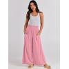 imageANRABESS Women Palazzo Pants Summer Boho Bagyy Wide Leg High Smocked Waist Casual Loose Lounge Pant with PocketPink