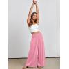 imageANRABESS Women Palazzo Pants Summer Boho Bagyy Wide Leg High Smocked Waist Casual Loose Lounge Pant with PocketPink