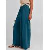 imageANRABESS Women Palazzo Pants Summer Boho Bagyy Wide Leg High Smocked Waist Casual Loose Lounge Pant with PocketTeal Blue