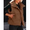 imageANRABESS Women Puffer Vest Sleeveless Zip Up Stand Collar Quilted Lightweight Jacket Winter Warm Puffer Padded Down OuterwearBrown