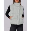 imageANRABESS Women Puffer Vest Sleeveless Zip Up Stand Collar Quilted Lightweight Jacket Winter Warm Puffer Padded Down OuterwearGreen Grey