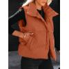 imageANRABESS Women Puffer Vest Sleeveless Zip Up Stand Collar Quilted Lightweight Jacket Winter Warm Puffer Padded Down OuterwearOrange