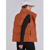 imageANRABESS Women Puffer Vest Sleeveless Zip Up Stand Collar Quilted Lightweight Jacket Winter Warm Puffer Padded Down OuterwearOrange