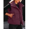 imageANRABESS Women Puffer Vest Sleeveless Zip Up Stand Collar Quilted Lightweight Jacket Winter Warm Puffer Padded Down OuterwearRed