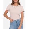 imageANRABESS Women Short Sleeve Crewneck Ribbed Knit Slim Fitted Shirts Summer Tops Basic Tee TShirt Casual Spring 2025 ClothesApricot