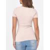 imageANRABESS Women Short Sleeve Crewneck Ribbed Knit Slim Fitted Shirts Summer Tops Basic Tee TShirt Casual Spring 2025 ClothesApricot