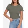 imageANRABESS Women Short Sleeve Crewneck Ribbed Knit Slim Fitted Shirts Summer Tops Basic Tee TShirt Casual Spring 2025 ClothesArmy Green