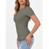 imageANRABESS Women Short Sleeve Crewneck Ribbed Knit Slim Fitted Shirts Summer Tops Basic Tee TShirt Casual Spring 2025 ClothesArmy Green