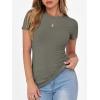 imageANRABESS Women Short Sleeve Crewneck Ribbed Knit Slim Fitted Shirts Summer Tops Basic Tee TShirt Casual Spring 2025 ClothesArmy Green