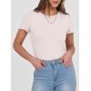 imageANRABESS Women Short Sleeve Crewneck Ribbed Knit Slim Fitted Shirts Summer Tops Basic Tee TShirt Casual Spring 2025 ClothesBeige