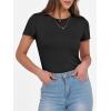 imageANRABESS Women Short Sleeve Crewneck Ribbed Knit Slim Fitted Shirts Summer Tops Basic Tee TShirt Casual Spring 2025 ClothesBlack