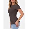 imageANRABESS Women Short Sleeve Crewneck Ribbed Knit Slim Fitted Shirts Summer Tops Basic Tee TShirt Casual Spring 2025 ClothesBrown