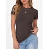 imageANRABESS Women Short Sleeve Crewneck Ribbed Knit Slim Fitted Shirts Summer Tops Basic Tee TShirt Casual Spring 2025 ClothesBrown
