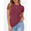 imageANRABESS Women Short Sleeve Crewneck Ribbed Knit Slim Fitted Shirts Summer Tops Basic Tee TShirt Casual Spring 2025 ClothesBurgundy
