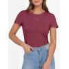 imageANRABESS Women Short Sleeve Crewneck Ribbed Knit Slim Fitted Shirts Summer Tops Basic Tee TShirt Casual Spring 2025 ClothesBurgundy