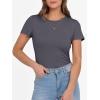 imageANRABESS Women Short Sleeve Crewneck Ribbed Knit Slim Fitted Shirts Summer Tops Basic Tee TShirt Casual Spring 2025 ClothesCharcoal