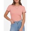 imageANRABESS Women Short Sleeve Crewneck Ribbed Knit Slim Fitted Shirts Summer Tops Basic Tee TShirt Casual Spring 2025 ClothesCoral