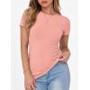 imageANRABESS Women Short Sleeve Crewneck Ribbed Knit Slim Fitted Shirts Summer Tops Basic Tee TShirt Casual Spring 2025 ClothesCoral