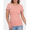 imageANRABESS Women Short Sleeve Crewneck Ribbed Knit Slim Fitted Shirts Summer Tops Basic Tee TShirt Casual Spring 2025 ClothesCoral