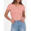 imageANRABESS Women Short Sleeve Crewneck Ribbed Knit Slim Fitted Shirts Summer Tops Basic Tee TShirt Casual Spring 2025 ClothesCoral