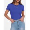 imageANRABESS Women Short Sleeve Crewneck Ribbed Knit Slim Fitted Shirts Summer Tops Basic Tee TShirt Casual Spring 2025 ClothesDeep Blue