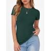 imageANRABESS Women Short Sleeve Crewneck Ribbed Knit Slim Fitted Shirts Summer Tops Basic Tee TShirt Casual Spring 2025 ClothesForest Green