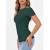 imageANRABESS Women Short Sleeve Crewneck Ribbed Knit Slim Fitted Shirts Summer Tops Basic Tee TShirt Casual Spring 2025 ClothesForest Green