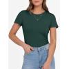 imageANRABESS Women Short Sleeve Crewneck Ribbed Knit Slim Fitted Shirts Summer Tops Basic Tee TShirt Casual Spring 2025 ClothesForest Green
