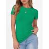 imageANRABESS Women Short Sleeve Crewneck Ribbed Knit Slim Fitted Shirts Summer Tops Basic Tee TShirt Casual Spring 2025 ClothesGreen